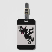 Étiquette À Bagage DIABLE Tasmanien Graphique - Faune - Noir (Devant Vertical)