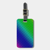 Étiquette À Bagage Diag Arc-en-ciel dégradé Floral Motif bleu vert (Devant Vertical)