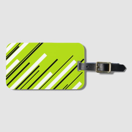 Étiquette À Bagage Diagonales - Vert citron vert (Devant Horizontal)