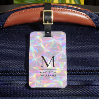 Étiquette À Bagage Diamants blancs brillants personnalisés motif pail