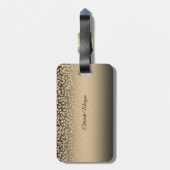 Étiquette À Bagage Diamants Or Élégants, Lèvres À Déchets Métalliques (Dos Vertical)
