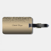 Étiquette À Bagage Diamants Or Élégants, Lèvres À Déchets Métalliques (Dos horizontal)