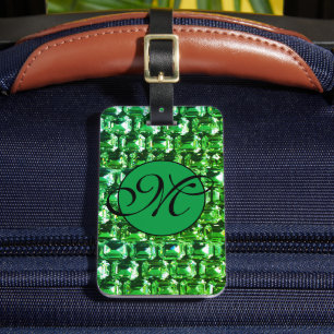 Étiquette À Bagage Diamants verts, bijoux en pierres précieuses verte