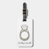 Étiquette À Bagage Diamond Bling Bijoux Bride Mariage Mode (Devant Vertical)