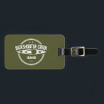 Étiquette À Bagage Dickshooter Creek Idaho Kayaking<br><div class="desc">Le ruisseau Dickshooter commence à l'ouest de Dickshooter, dans l'Idaho, et s'écoule vers le sud, coupant une gorge étroite et profonde à travers le paysage de plateau roulant jusqu'à ce qu'il rejoigne Deep Creek. Les eaux de Dickshooter cessent de couler vers la fin du printemps jusqu'au début de l'été, laissant...</div>