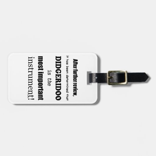 Étiquette À Bagage Didgeridoo instrument le plus important (Devant horizontal)