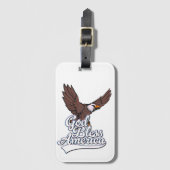 Étiquette À Bagage Dieu bénisse l'Amérique (Devant Vertical)