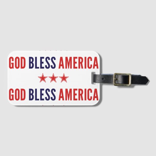 Étiquette À Bagage Dieu bénisse l'Amérique (Devant Horizontal)