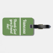 Étiquette À Bagage Dieu de grâce personnalisé vous m'avez trouvé| Amu (Dos horizontal)