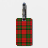 Étiquette À Bagage Dinbar tartan rouge vert plaid (Dos Vertical)