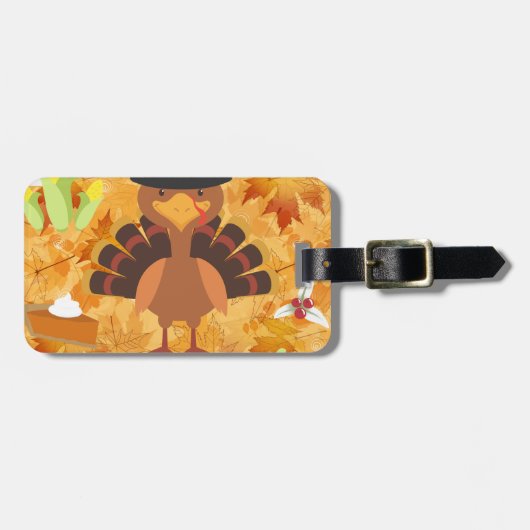 Étiquette À Bagage dinde bon thanksgiving (Devant horizontal)