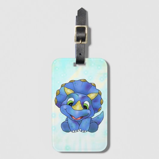 Étiquette À Bagage Dino mignon (Devant Vertical)