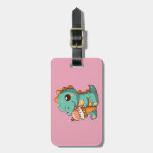 Étiquette À Bagage Dino mignonne de glace mangeur (Devant Vertical)