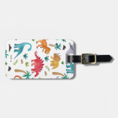 Étiquette À Bagage Dinos Peints (Devant horizontal)