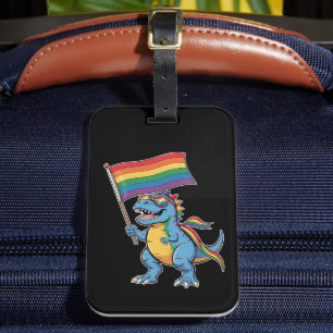 Étiquette À Bagage Dinosaur T Rex Gay pride LGBTQ Ally Rainbow
