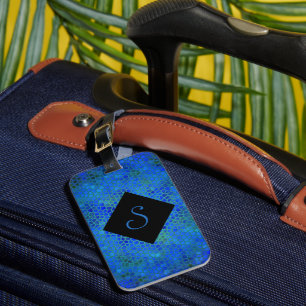 Étiquette À Bagage Dinosaure Bleu Personnalisé Caché