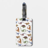 Étiquette À Bagage dinosaure de bande dessinée de dino Motif (Dos Vertical)