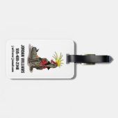 Étiquette À Bagage Dinosaure Hadrosaurus Habillé Comme Un Punk. (Dos horizontal)