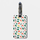 Étiquette À Bagage Dinosaures Personnalised (Dos Vertical)