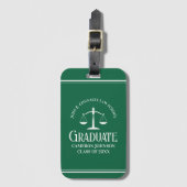 Étiquette À Bagage Diplômé de l'école de droit vert (Devant Vertical)