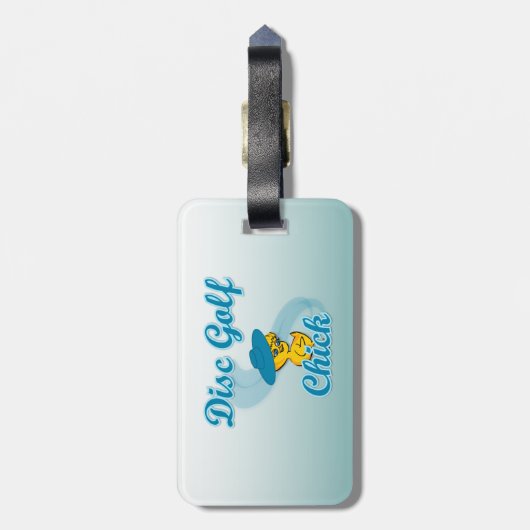 Étiquette À Bagage Disc Golf Chick #3 (Dos Vertical)