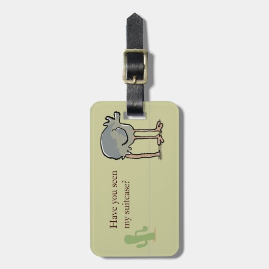 Étiquette À Bagage dissimulation d'autruche (Devant Vertical)