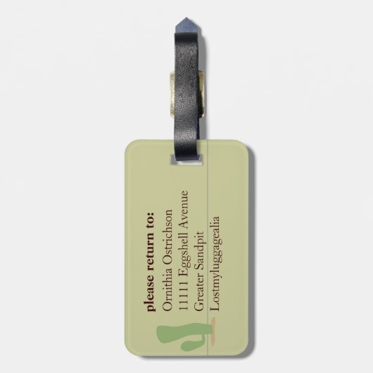 Étiquette À Bagage dissimulation d'autruche (Dos Vertical)