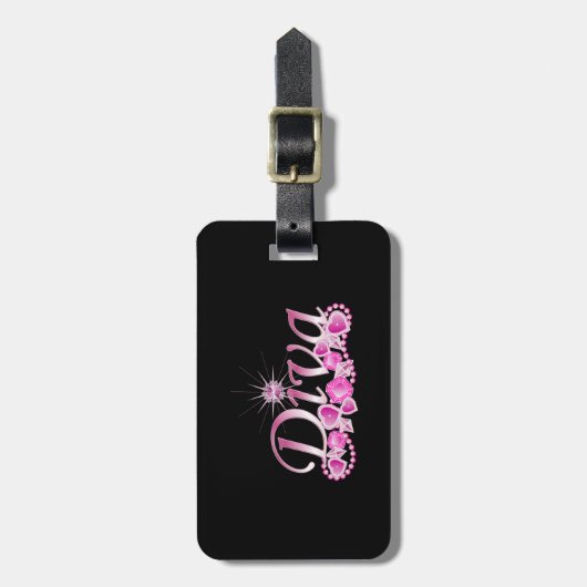 Étiquette À Bagage Diva Bling (Devant Vertical)