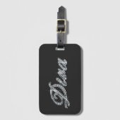 Étiquette À Bagage Diva "Diamond Bling"  (Devant Vertical)