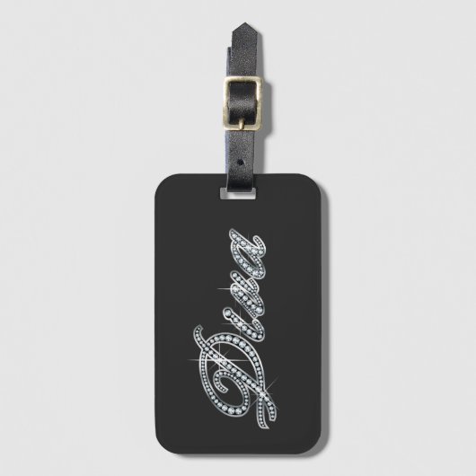 Étiquette À Bagage Diva "Diamond Bling"  (Devant Vertical)