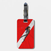 Étiquette À Bagage Diver Et Drapeau De Plongée (Dos Vertical)