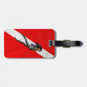 Étiquette À Bagage Diver Et Drapeau De Plongée (Dos horizontal)