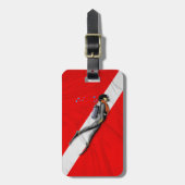 Étiquette À Bagage Diver Et Drapeau De Plongée (Devant Vertical)