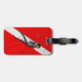 Étiquette À Bagage Diver Et Drapeau De Plongée (Dos horizontal)