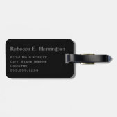 Étiquette À Bagage do-it-yourself Cheval de course gris Monogramme su (Dos horizontal)