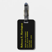 Étiquette À Bagage do-it-yourself Monogramme Cheval de Course Jaune s (Dos Vertical)