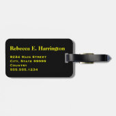 Étiquette À Bagage do-it-yourself Monogramme Cheval de Course Jaune s (Dos horizontal)