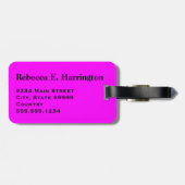 Étiquette À Bagage do-it-yourself Monogramme Cheval de Course Noire s (Dos horizontal)