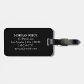 Étiquette À Bagage do-it-yourself Monogramme & Nom, Noir classique av (Dos horizontal)