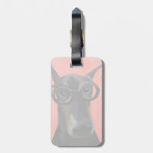 Étiquette À Bagage Doberman avec lunettes (Dos Vertical)