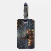 Étiquette À Bagage Doberman Christmas Festive Voyage (Dos Vertical)