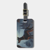 Étiquette À Bagage Doberman Halloween effraie (Devant Vertical)