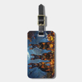 Étiquette À Bagage Doberman Halloween Éffrayant (Devant Vertical)