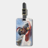 Étiquette À Bagage Dog Rottweiler dans la corniche laissez-vous neige (Devant Vertical)