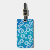 Étiquette À Bagage Dollar de sable blanc et Motif bleu (Devant Vertical)