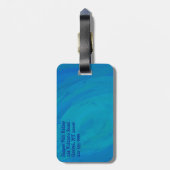 Étiquette À Bagage Dollar de sable blanc et Motif bleu (Dos Vertical)