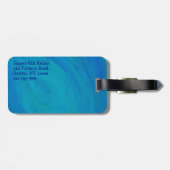 Étiquette À Bagage Dollar de sable blanc et Motif bleu (Dos horizontal)