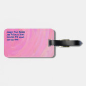 Étiquette À Bagage Dollar de sable blanc et rose (Dos horizontal)