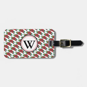 Étiquette À Bagage DOMINICA DRAPEAU Personnalisable Monogramme