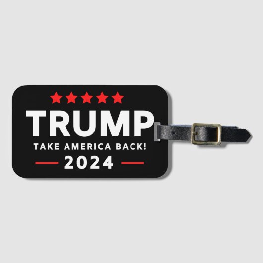 Étiquette À Bagage Donald Trump 2024 et l'Amérique (Devant Horizontal)